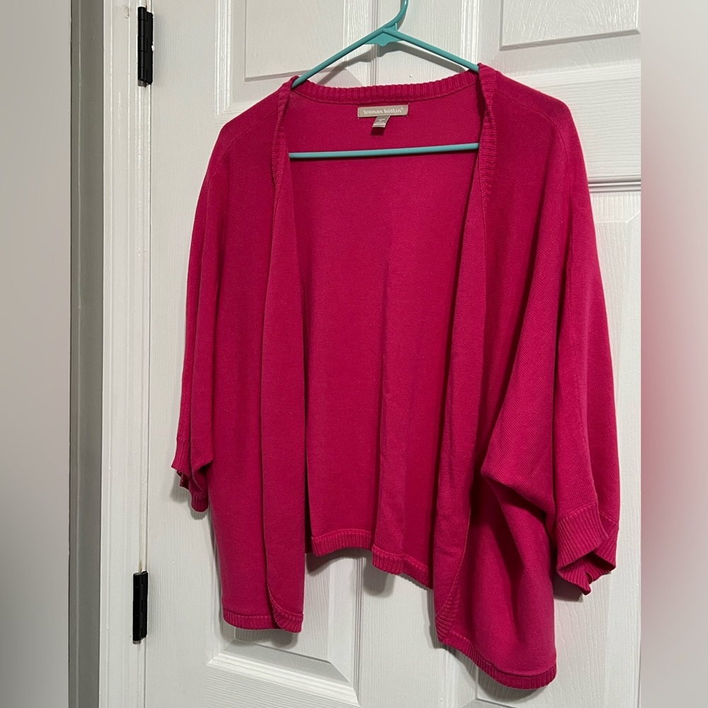 Dark pink sweater shrug